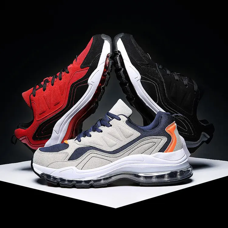 Fashion Style OEM ODM Service Comfortable Men Boy Sneaker Anti Slip Outsole Air Cushion Running Shoes